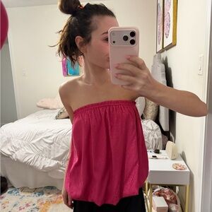 Women's Strapless Pink Top